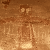 Cave painting of Native Australian creator god Baiame