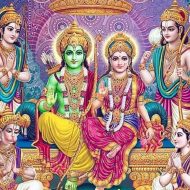Indian-demigod-rama-with-wife-Sita-Laxman-Bharat-Hanuman-and-Nakul-Sahadev
