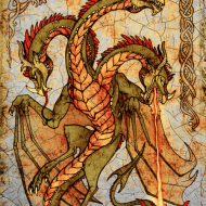 Fantasy creature Azhdaya depicted with intricate scales and wings