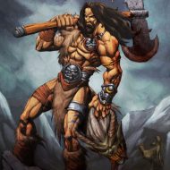 Comic representation of the Irish god Dagda