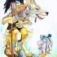 Painting of Navajo trickster figure Mi'i