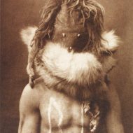 An actor playing the role of Navajo warrior Nayenezgani