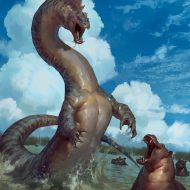 Drawing of the Gambian beast Ninki Nanka