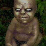 Mythlok - Toyol representation Painting of Spooky Toyol doll in a dark room