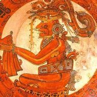 Traditional drawing of the Olmec Maize God