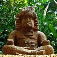 Mythlok - Olmec Were Jaguar Seated statue