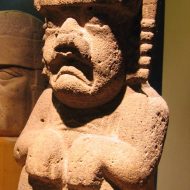 Mythlok - Olmec Were Jaguar seated Stone sculpture