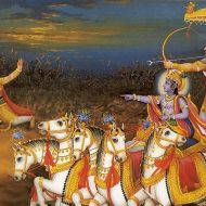 Karna holding his bow and arrow