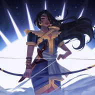 Mayari, the moon goddess with crescent moon headdress