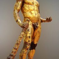 Mythlok - Heracles guilded iron statue Gilded statue