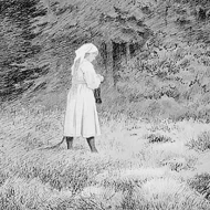 Enchanting Huldra playing a musical instrument