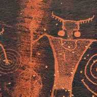 Saquasohuh, the Blue Star Kachina, depicted in traditional Hopi art