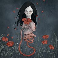 Close-up of Penanggalan's glowing eyes