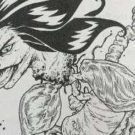 Illustration of Penanggalan with bat-like wings