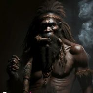 Mythlok Kapre AI_ Modern drawing of the Philippine giant Kapre