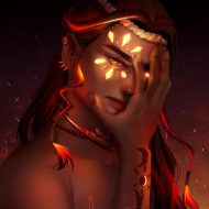 Apolaki with a hand covering his face