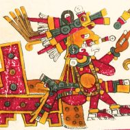 A traditional image of the seated Aztec God, Xochipilli