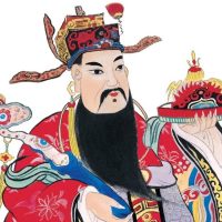Classical painting of Caishen the Chinese god of Wealth