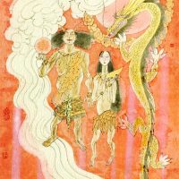 Ancient depiction of Chinese serpent Fuxi