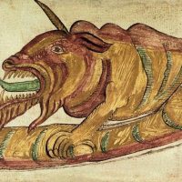 Mythlok - Jormungandr traditional Ancient drawing of the Norse serpent Jormungandr