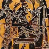 Pottery art of Eileithyia the Greek Goddess of Childbirth