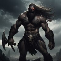 The Irish one eyed giant Balor, ready for battle