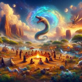 Traditional motifs representing Aboriginal mythology