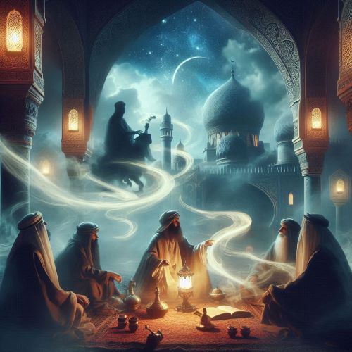 Image with Arabian symbolism representing Arabian Mythology