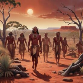 Tribal imagery representing Arrernte Mythology