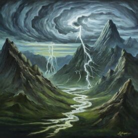 Baltic_ Landscape imagery representing Baltic Mythology