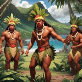 Tribal imagery representing Chamorro Mythology