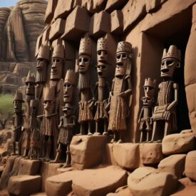 Tribal imagery representing Dogon Mythology