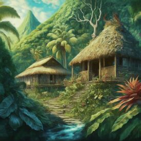 Fijian_ Island landscape representing Fijian Mythology