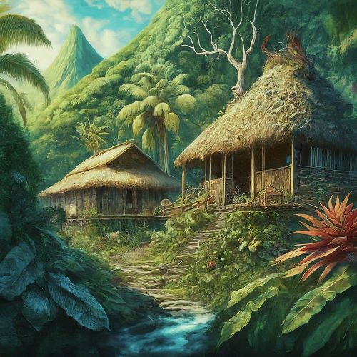 Island landscape representing Fijian Mythology