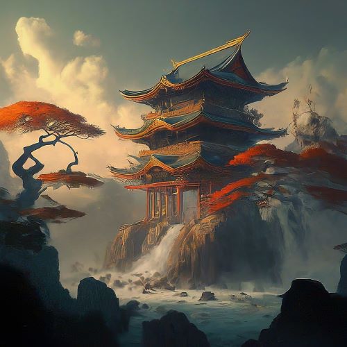 Ancient Japanese symbols representing Japanese mythology