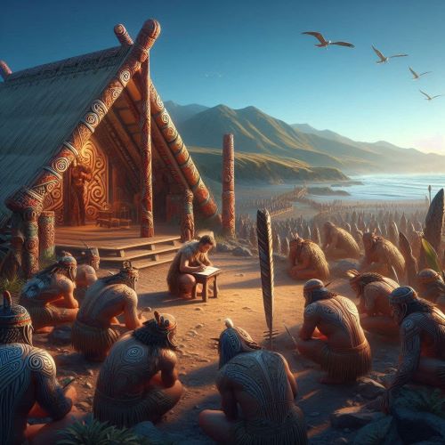 Island iconography representing Maori Mythology