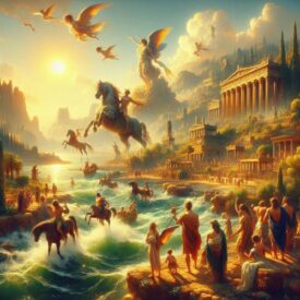 Iconic imagery representing Mediterranean Mythology