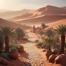 Moroccan_ Landscape imagery representing Moroccan & Libyan Mythology