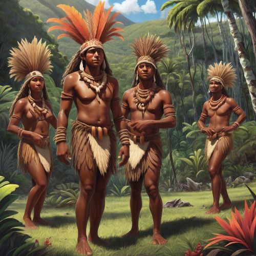 Images of Tribe representing New Caledonian mythology