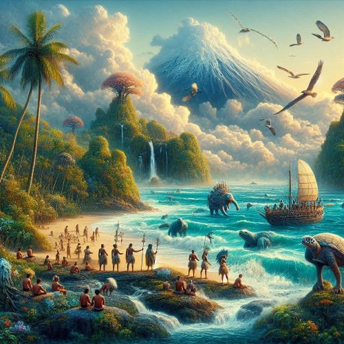 Symbolism representing Oceanian mythology