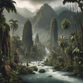 Papuan_ Island landscape representing Papuan Mythology