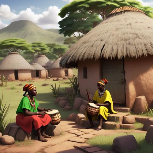 Tribal imagery representing Shona Mythology