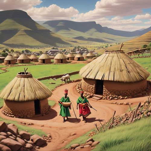 Sotho & Tswana Mythology Tribal Imagery representing Sotho & Tswana mythology