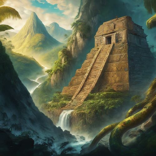 South American Mythology A towering pyramid representing South American Mythology