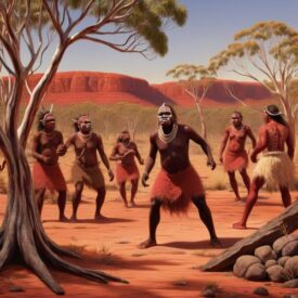Warlpiri_ Tribal imagery representing Warlpiri Mythology