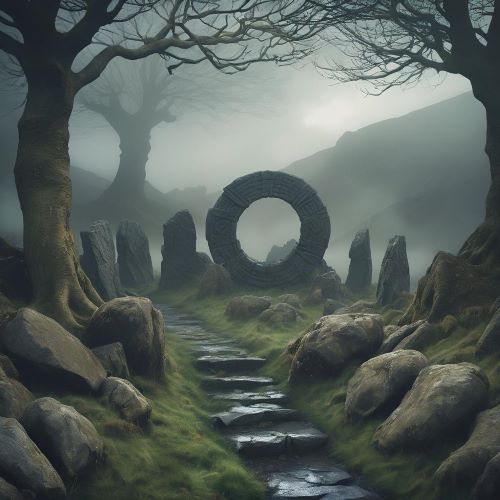 Iconic imagery representing Welsh mythology