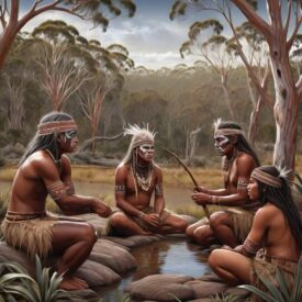 Wiradjuri_ Tribal imagery representing Wiradjuri Mythology