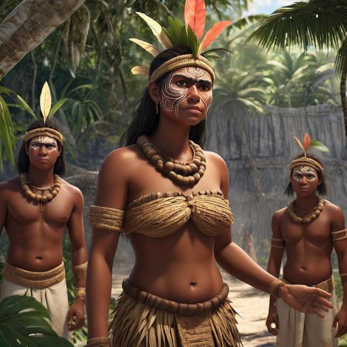 Tribal Imagery representing Nauru Mythology