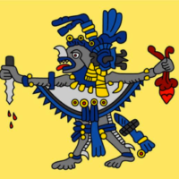 Traditional representation of The Mayan Bat god Camazotz