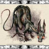 Painting of the Image of the Filipino werewolf Sigbin